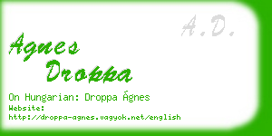 agnes droppa business card